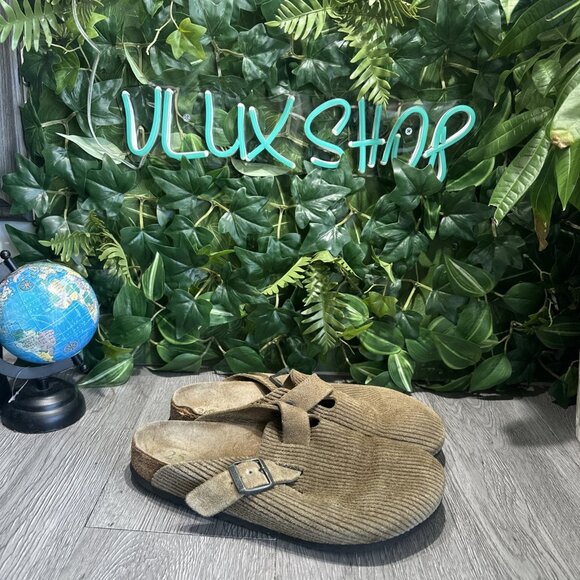 Birkenstock Boston Clogs 25th Anniversary Mules SZ: 41 W 10 M 8 Corduroy Leather - Picture 1 of 11